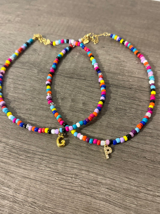 Rainbow Initial Necklace